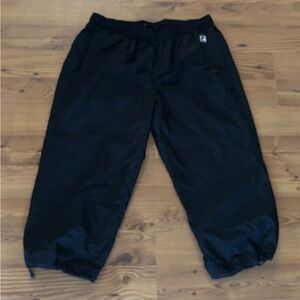 Woman’s Vintage Fila Black Track Pants Capri Drawstring Bottom Lg